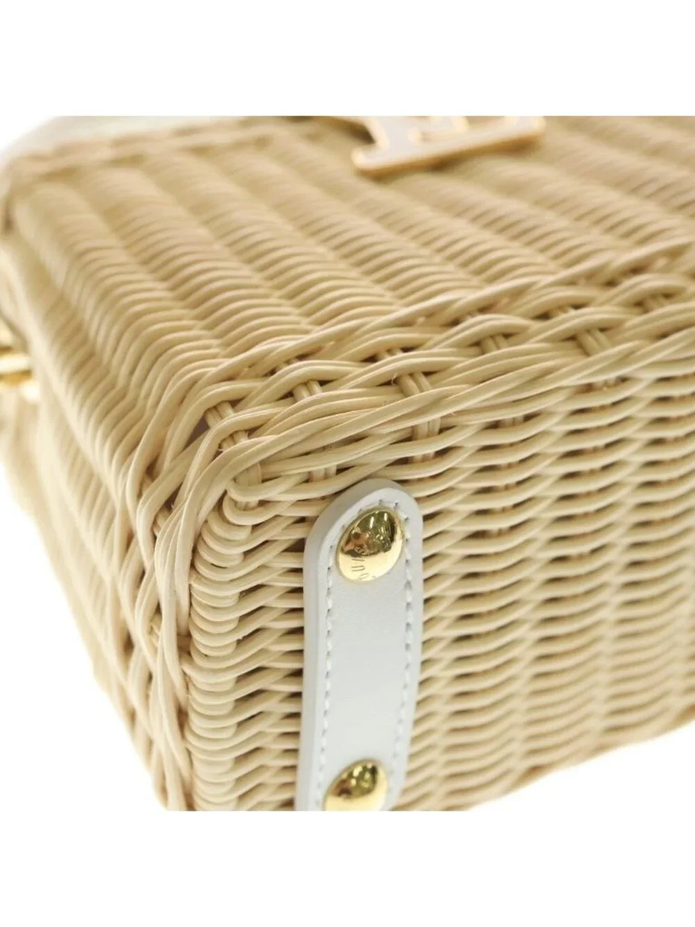 Louis Vuitton Capucines Mini Shoulder Bag Rattan Cowhide Leather Snow White